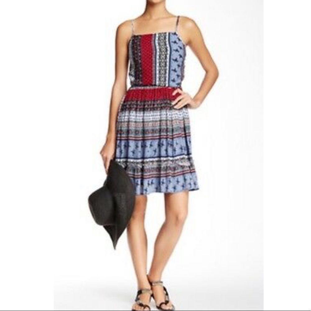 Everleigh Patchwork Patterned Dress Small - image 1